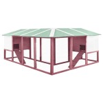 vidaXL Cușcă iepuri exterior, spațiu de joacă, cafeniu/alb, lemn brad vidaXL Cușcă iepuri exterior, spațiu de joacă, cafeniu/alb, lemn brad