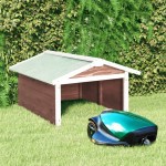 vidaXL Garaj mașină tuns iarba robot cafeniu&alb 72x87x50 cm lemn brad vidaXL Garaj mașină tuns iarba robot cafeniu&alb 72x87x50 cm lemn brad