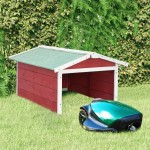 vidaXL Garaj mașină de tuns iarba robot roșu&alb 72x87x50 cm lemn brad vidaXL Garaj mașină de tuns iarba robot roșu&alb 72x87x50 cm lemn brad