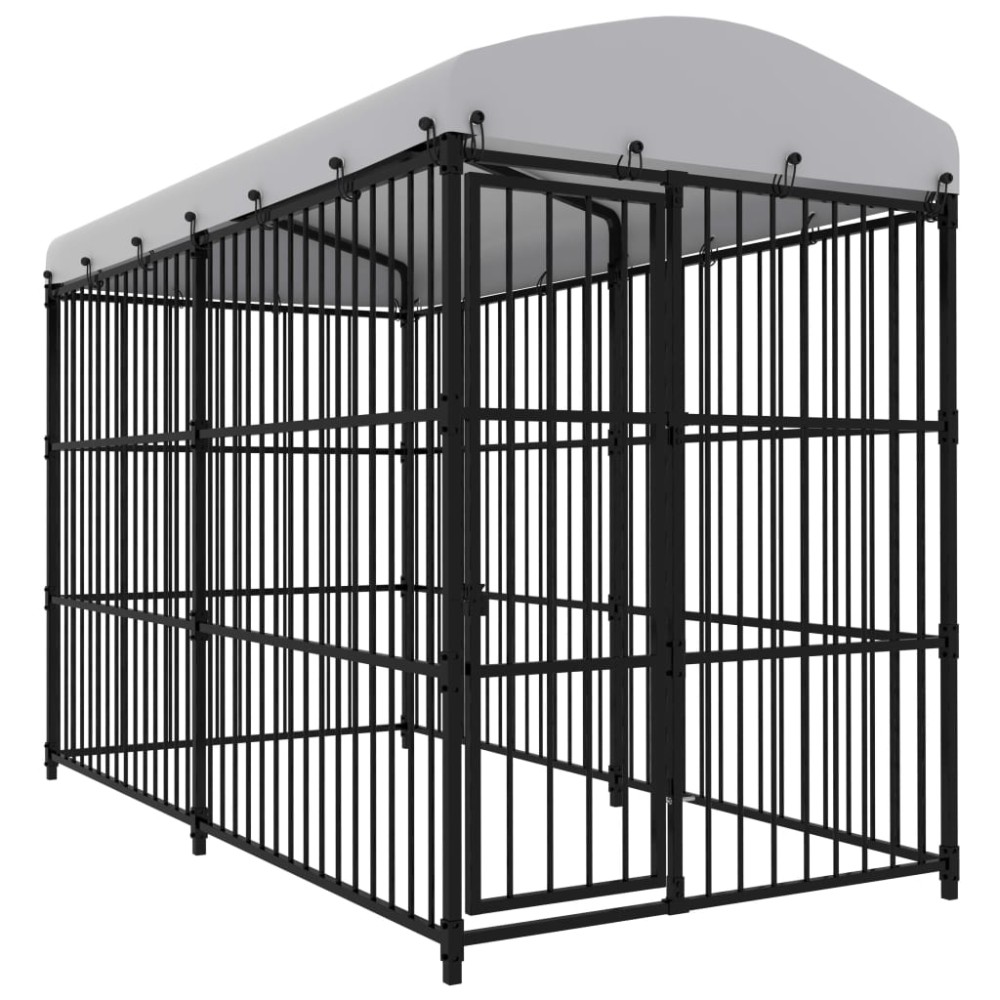 vidaXL Padoc pentru câini de exterior, cu acoperiș, 300 x 150 x 210 cm