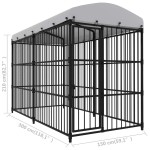 vidaXL Padoc pentru câini de exterior, cu acoperiș, 300 x 150 x 210 cm vidaXL Padoc pentru câini de exterior, cu acoperiș, 300 x 150 x 210 cm
