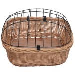 vidaXL Coș frontal bicicletă cu capac, 50x45x35 cm, salcie naturală vidaXL Coș frontal bicicletă cu capac, 50x45x35 cm, salcie naturală