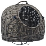 vidaXL Coș de transport pisici, gri, 50x42x40 cm, răchită naturală vidaXL Coș de transport pisici, gri, 50x42x40 cm, răchită naturală
