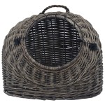 vidaXL Coș de transport pisici, gri, 50x42x40 cm, răchită naturală vidaXL Coș de transport pisici, gri, 50x42x40 cm, răchită naturală