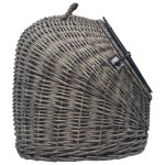 vidaXL Coș de transport pisici, gri, 50x42x40 cm, răchită naturală vidaXL Coș de transport pisici, gri, 50x42x40 cm, răchită naturală