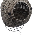 vidaXL Coș de transport pisici, gri, 50x42x40 cm, răchită naturală vidaXL Coș de transport pisici, gri, 50x42x40 cm, răchită naturală