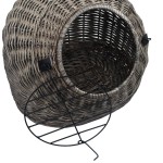 vidaXL Coș transport pentru pisici, gri, 60x45x45 cm, răchită naturală vidaXL Coș transport pentru pisici, gri, 60x45x45 cm, răchită naturală