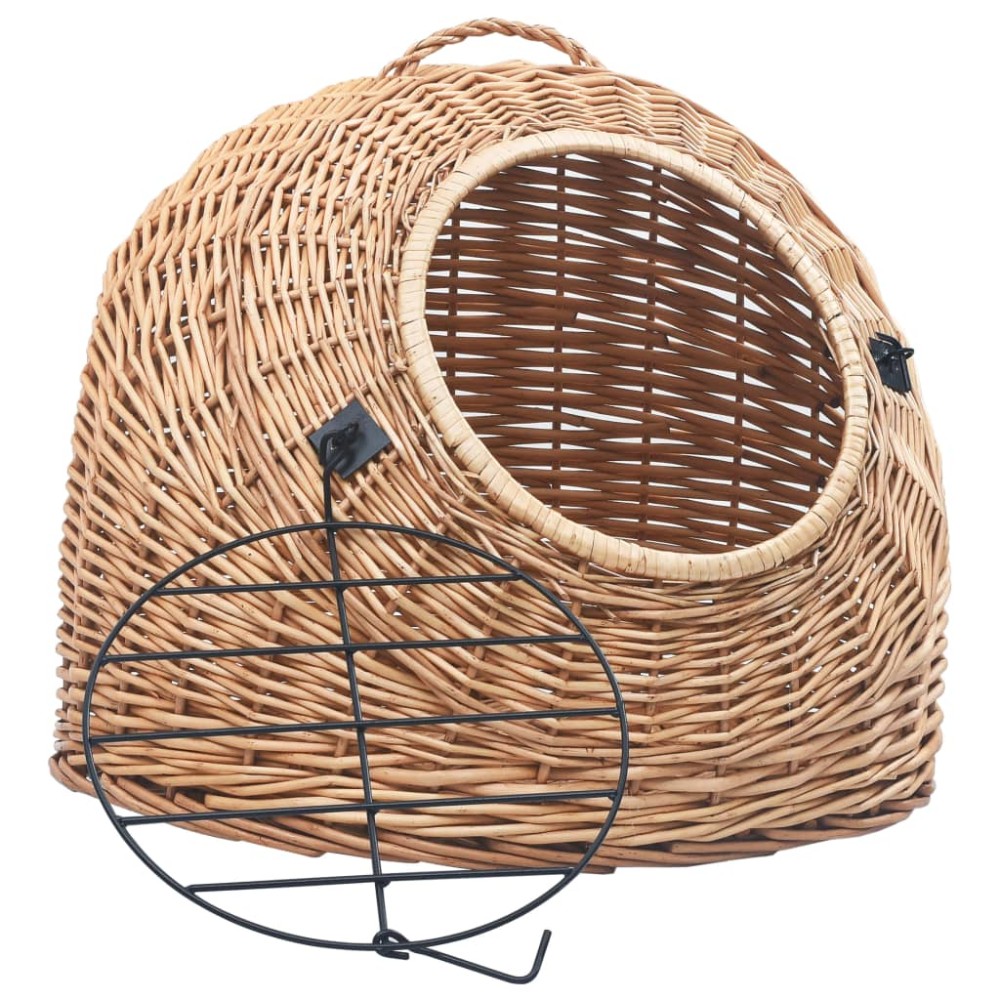 vidaXL Coș transport pentru pisici, 60x45x45 cm, răchită naturală
