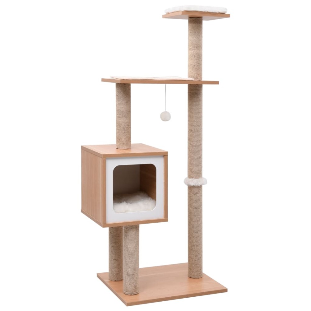 vidaXL Ansamblu pentru pisici, covoraș din funie de sisal, 123 cm