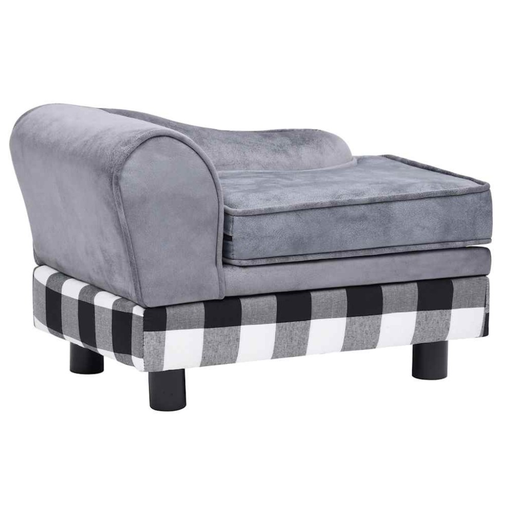 vidaXL Canapea pentru câini, gri, 57x34x36 cm, pluș