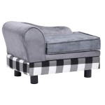 vidaXL Canapea pentru câini, gri, 57x34x36 cm, pluș vidaXL Canapea pentru câini, gri, 57x34x36 cm, pluș