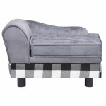 vidaXL Canapea pentru câini, gri, 57x34x36 cm, pluș vidaXL Canapea pentru câini, gri, 57x34x36 cm, pluș