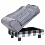 vidaXL Canapea pentru câini, gri, 57x34x36 cm, pluș vidaXL Canapea pentru câini, gri, 57x34x36 cm, pluș