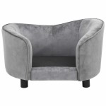 vidaXL Canapea pentru câini, gri, 69 x 49 x 40 cm, pluș vidaXL Canapea pentru câini, gri, 69 x 49 x 40 cm, pluș
