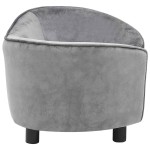 vidaXL Canapea pentru câini, gri, 69 x 49 x 40 cm, pluș vidaXL Canapea pentru câini, gri, 69 x 49 x 40 cm, pluș