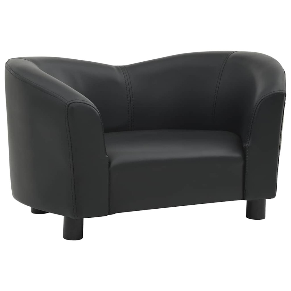 vidaXL Canapea pentru câini, negru, 67x41x39 cm, piele ecologică