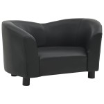 vidaXL Canapea pentru câini, negru, 67x41x39 cm, piele ecologică