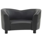 vidaXL Canapea pentru câini, negru, 67x41x39 cm, piele ecologică
