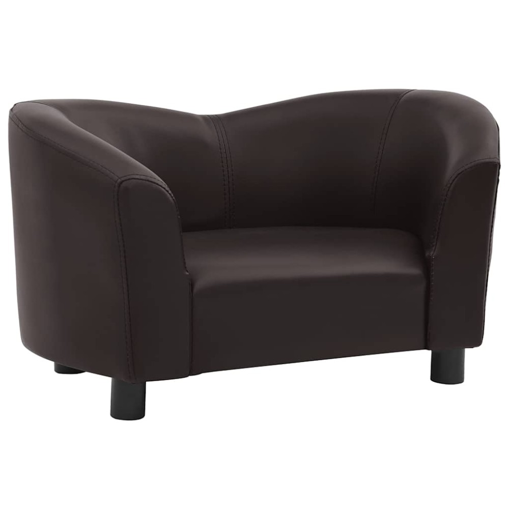 vidaXL Canapea pentru câini, maro, 67x41x39 cm, piele ecologică