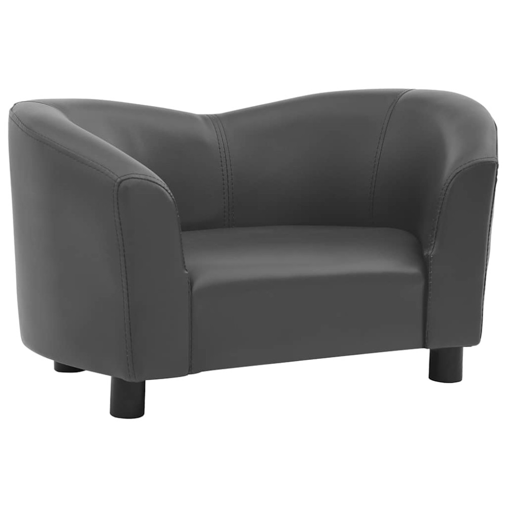 vidaXL Canapea pentru câini, gri, 67 x 41 x 39 cm, piele ecologică