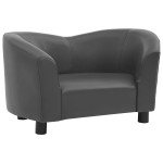 vidaXL Canapea pentru câini, gri, 67 x 41 x 39 cm, piele ecologică vidaXL Canapea pentru câini, gri, 67 x 41 x 39 cm, piele ecologică