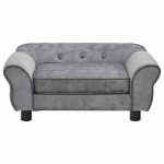 vidaXL Canapea pentru câini, gri, 72 x 45 x 30 cm, pluș vidaXL Canapea pentru câini, gri, 72 x 45 x 30 cm, pluș