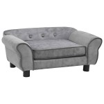 vidaXL Canapea pentru câini, gri, 72 x 45 x 30 cm, pluș vidaXL Canapea pentru câini, gri, 72 x 45 x 30 cm, pluș