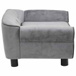 vidaXL Canapea pentru câini, gri, 72 x 45 x 30 cm, pluș vidaXL Canapea pentru câini, gri, 72 x 45 x 30 cm, pluș