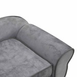 vidaXL Canapea pentru câini, gri, 72 x 45 x 30 cm, pluș vidaXL Canapea pentru câini, gri, 72 x 45 x 30 cm, pluș