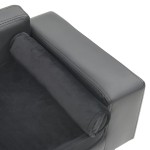 vidaXL Canapea pentru câini, gri, 81x43x31 cm, pluș & piele ecologică vidaXL Canapea pentru câini, gri, 81x43x31 cm, pluș & piele ecologică