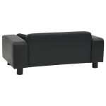 vidaXL Canapea pentru câini, negru, 81x43x31cm, pluș & piele ecologică vidaXL Canapea pentru câini, negru, 81x43x31cm, pluș & piele ecologică