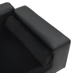 vidaXL Canapea pentru câini, negru, 81x43x31cm, pluș & piele ecologică vidaXL Canapea pentru câini, negru, 81x43x31cm, pluș & piele ecologică
