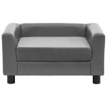 vidaXL Canapea pentru câini, gri, 60x43x30 cm, pluș & piele ecologică vidaXL Canapea pentru câini, gri, 60x43x30 cm, pluș & piele ecologică