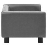 vidaXL Canapea pentru câini, gri, 60x43x30 cm, pluș & piele ecologică vidaXL Canapea pentru câini, gri, 60x43x30 cm, pluș & piele ecologică
