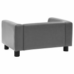 vidaXL Canapea pentru câini, gri, 60x43x30 cm, pluș & piele ecologică vidaXL Canapea pentru câini, gri, 60x43x30 cm, pluș & piele ecologică