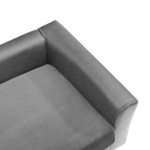 vidaXL Canapea pentru câini, gri, 60x43x30 cm, pluș & piele ecologică vidaXL Canapea pentru câini, gri, 60x43x30 cm, pluș & piele ecologică