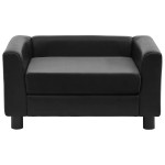 vidaXL Canapea pentru câini, negru, 60x43x30 cm pluș & piele ecologică vidaXL Canapea pentru câini, negru, 60x43x30 cm pluș & piele ecologică