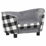 vidaXL Canapea pentru câini, gri, 68 x 38 x 38 cm, pluș vidaXL Canapea pentru câini, gri, 68 x 38 x 38 cm, pluș