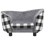 vidaXL Canapea pentru câini, gri, 68 x 38 x 38 cm, pluș vidaXL Canapea pentru câini, gri, 68 x 38 x 38 cm, pluș