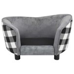 vidaXL Canapea pentru câini, gri, 68 x 38 x 38 cm, pluș vidaXL Canapea pentru câini, gri, 68 x 38 x 38 cm, pluș