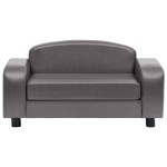 vidaXL Canapea pentru câini, gri, 80 x 50 x 40 cm, piele ecologică vidaXL Canapea pentru câini, gri, 80 x 50 x 40 cm, piele ecologică