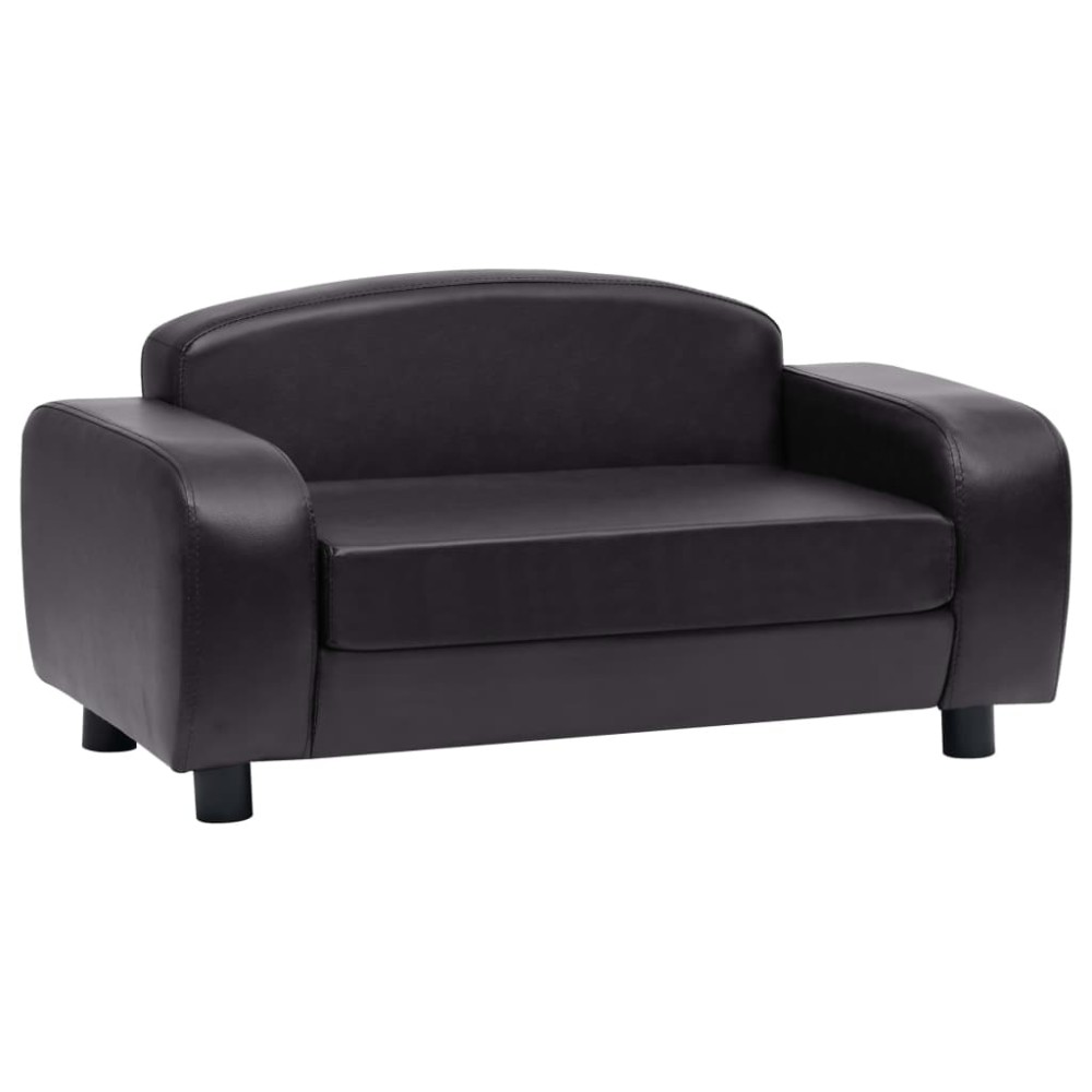 vidaXL Canapea pentru câini, negru, 80 x 50 x 40 cm, piele ecologică