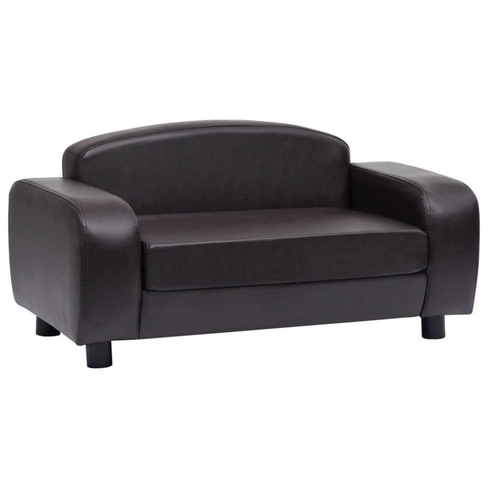 vidaXL Canapea pentru câini, maro, 80 x 50 x 40 cm, piele ecologică