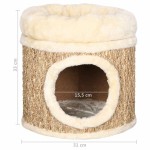 vidaXL Căsuță de pisici luxoasă cu pernă, 33 cm, iarbă de mare vidaXL Căsuță de pisici luxoasă cu pernă, 33 cm, iarbă de mare