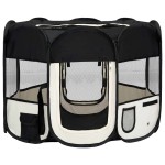 vidaXL Țarc de câini pliabil cu sac de transport, negru, 90x90x58 cm vidaXL Țarc de câini pliabil cu sac de transport, negru, 90x90x58 cm
