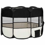 vidaXL Țarc de câini pliabil cu sac de transport, negru, 125x125x61 cm vidaXL Țarc de câini pliabil cu sac de transport, negru, 125x125x61 cm