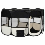 vidaXL Țarc de câini pliabil cu sac de transport, negru, 145x145x61 cm vidaXL Țarc de câini pliabil cu sac de transport, negru, 145x145x61 cm