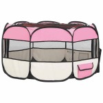 vidaXL Țarc joacă pliabil câini cu sac de transport roz 125x125x61 cm vidaXL Țarc joacă pliabil câini cu sac de transport roz 125x125x61 cm
