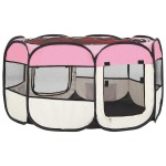 vidaXL Țarc joacă pliabil câini cu sac de transport roz 125x125x61 cm vidaXL Țarc joacă pliabil câini cu sac de transport roz 125x125x61 cm