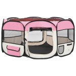 vidaXL Țarc de câini pliabil cu sac de transport, roz, 145x145x61 cm vidaXL Țarc de câini pliabil cu sac de transport, roz, 145x145x61 cm